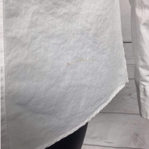 Loft Ann Taylor Softened Shirt Button Front White - Picture 7 of 8